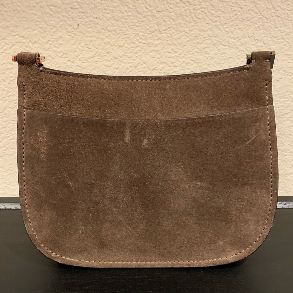 Kate Spade Boulder Lane Suede Maggy Saddle Eyelet Brown Crossbody Bag NWOT - Picture 7 of 11